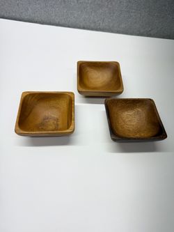 Wooden Sauce Dishes – Set of 3 – New