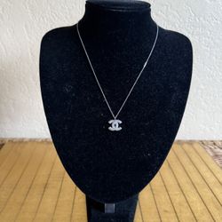 Petite Silver With Austrian Crystal Chanel Necklace