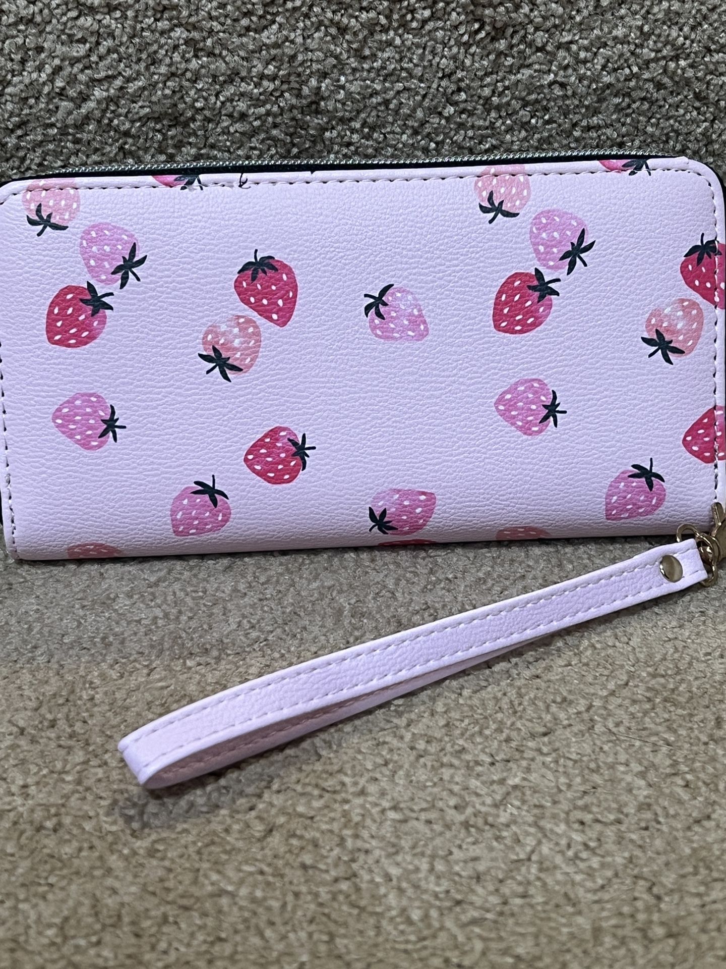 Large Slim Bifold Wild Strawberries Wallet