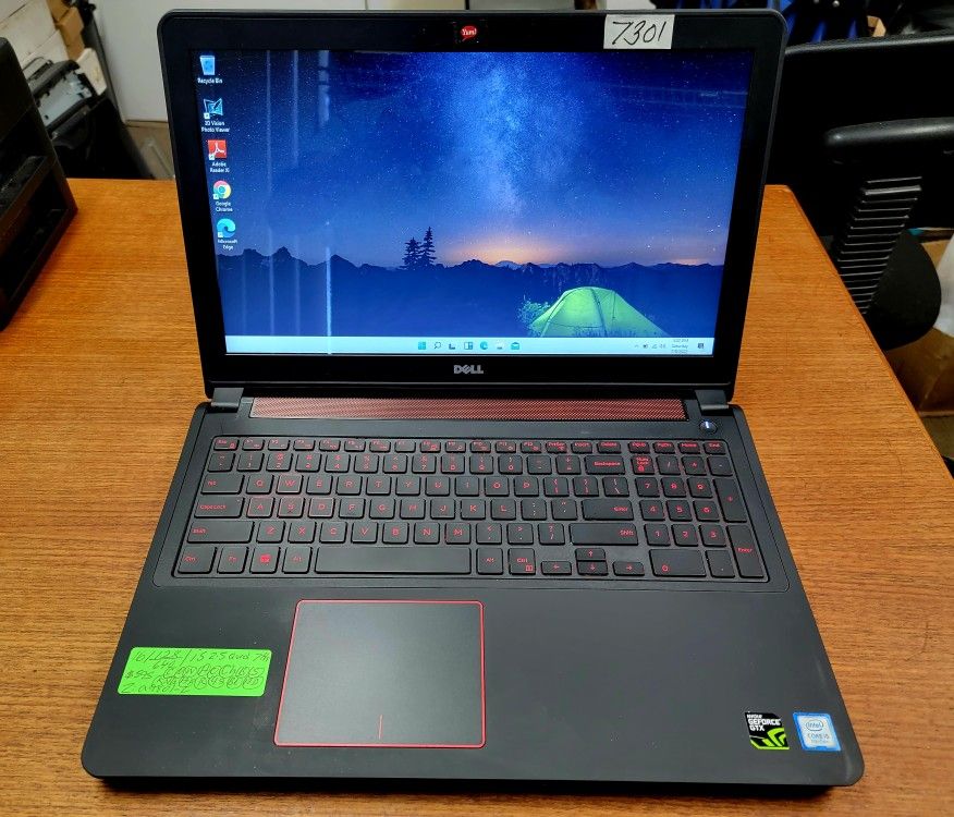 Fixed Price: Dell Inspiron 5577 15.6" Gaming Laptop  Core i5 7th Gen/ 16GB DDR4/ 128GB SSD/ 640GB HDD  Win11 #7301