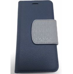 Cassenger Wallet Case for iPhone X Genuine Italian Leather. Blue & Grey. NEW.