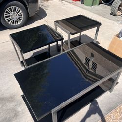 Set Of 3 Coffee Table And Two End Tables