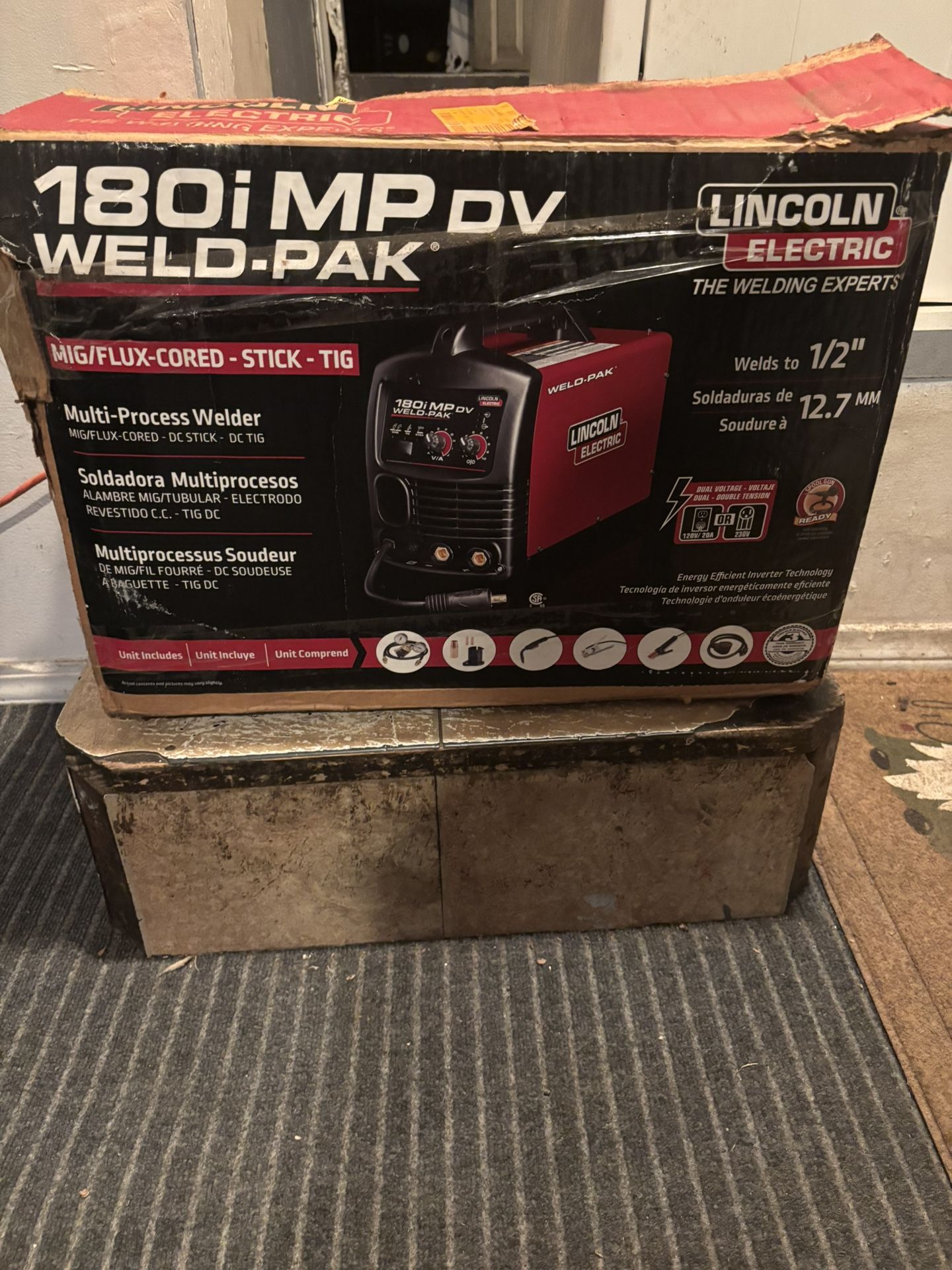 180 Amp Weld-Pak  180i Multi-Process  Stick/MIG/Flux-  Core/TIG, 120V or  Ko 5  230V Aluminum  Welder with Spool  Gun sold separately  by Lincoln Elec