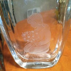 Hand Carved Glass Vase