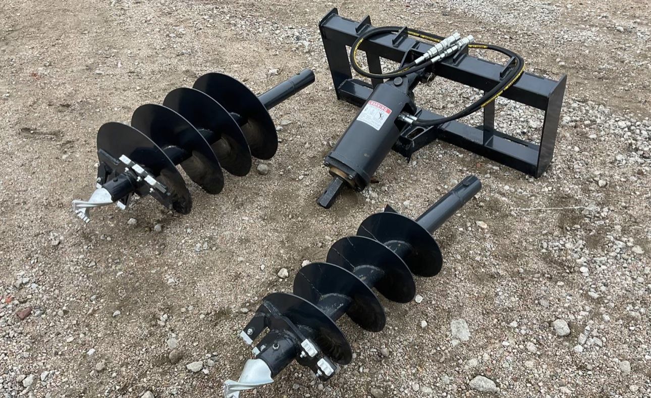 Skid Steer Quick Attach Auger (2) Bits 12” 18” Bits