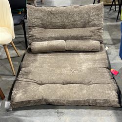 Light Brown Adjustable Folding Futon Sofa Bed with 2-Pillows