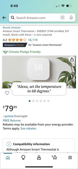 Amazon Smart Thermostat - New