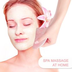 Natural Rose Quartz Jade Stone Guasha Board for SPA Acupuncture Therapy Trigger Point Treatment, Gua Sha Scraping Massage Tool