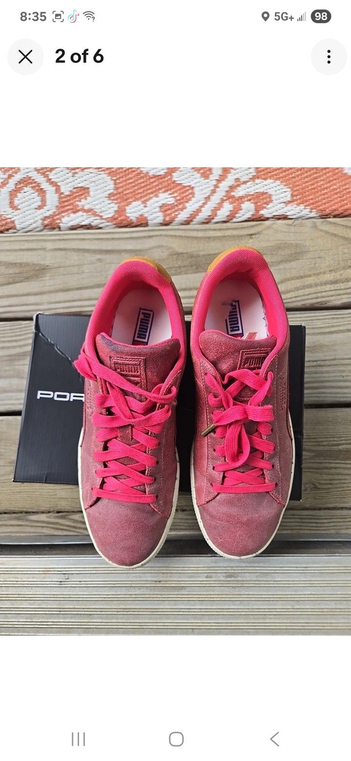 Pink Puma Suede Porsche Men Size 9
