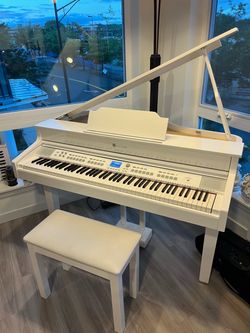 Williams Digital Grand Piano White with Bench