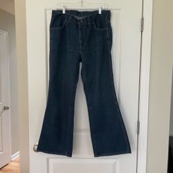 Vintage Men's Jeans Joint Flare Bellbottom Jeans 36 Short