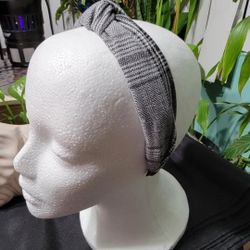 Black and White Plaid Headband
