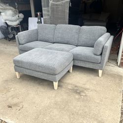 MCM couch sofa with moving ottoman