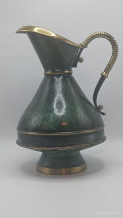 Vintage Dayagi Verdigris Brass Pitcher Made in Israel