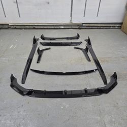 Fit BMW G07 X7 M Sport Black Front/Rear Spoiler Lips+Side Skirt Bumper body Kit 2019-2022