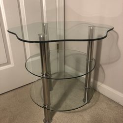 Brand New Three Layers Of Thick Glass End Table 