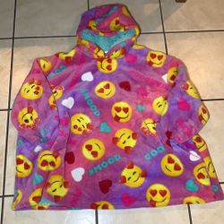 Emoji Oversized Fluffy Sweater Hoodie Ages 4-10 