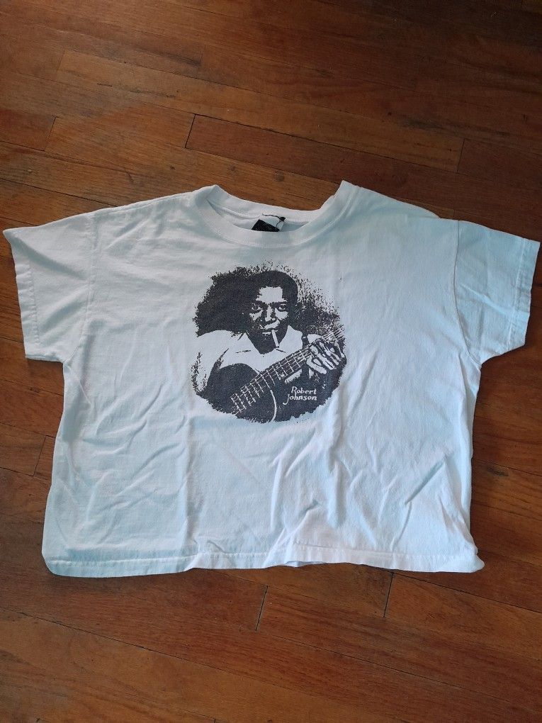Vintage Blues Guitar Man T Shirt Robert Johnson Tee Med Boxy Usa Made
