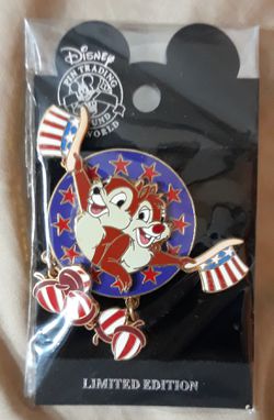 Disneyland Resort Chip and Dale Festival flag pin