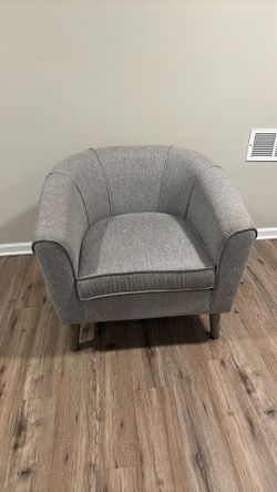 Gray Barrel Accent Chair