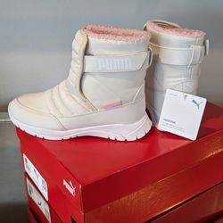 PUMA Nieve Winter Boot Alternate Closure (Kids) Nimbus Cloud/Puma White Size 1C