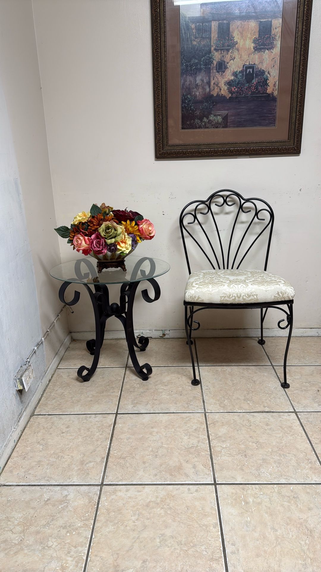 Metal Chair And Table Set
