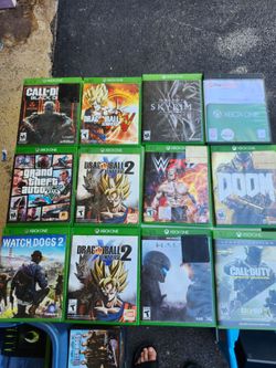 Xbox One Games Lot of 18 GTA V Skyrim Dragon Ball COD DOOM Halo Forza WWE