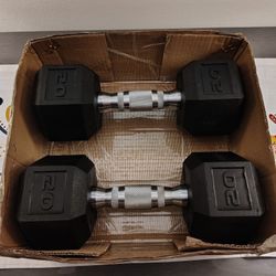 $60 PAIR OF 20LB DUMBBELLS 
