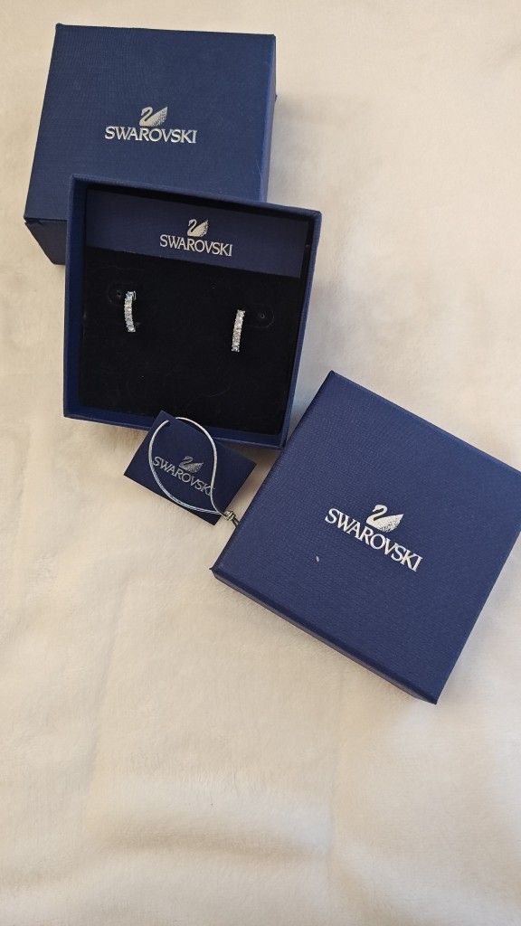 Swarovski Small Hoop Post Earrings