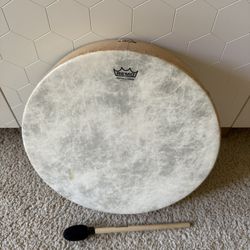 Remo 16 Inch White Buffalo Drum (synthetic) W/ Mallet