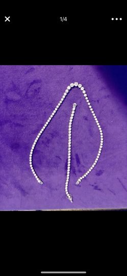 Lab created diamond tennis bracelet and necklace