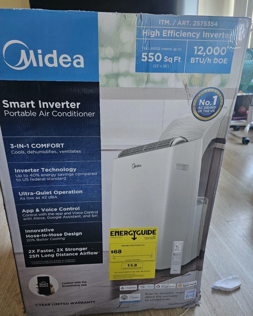 [Brand New] Midea DUO Smart 12K BTU (DOE/SACC) 3-In-1 Inverter Portable Air Conditioner