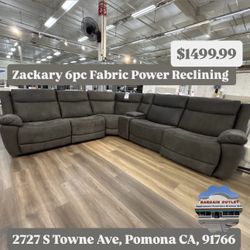 Zackary 6 Pc Power Reclining Sectional 