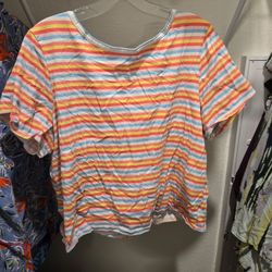 Pastel rainbow striped shirt