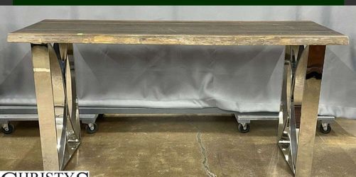 CONSOLE TABLE WITH CHROME BASE