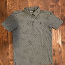 Travis Mathew Golf Polo T-Shirt S Pokadot Gray
