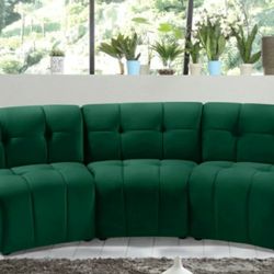 Limitless Velvet Green 3pc. Modular Sectional

