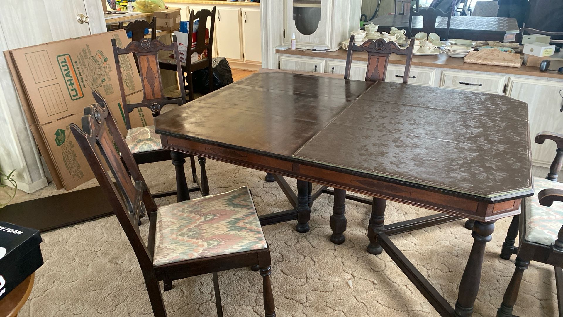 Square Brand Table and Chairs  and Hutch Made by Eastman and Chiton