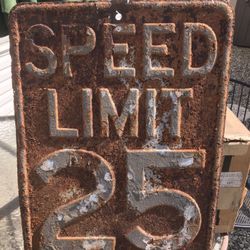 Vintage metal Speed Sign