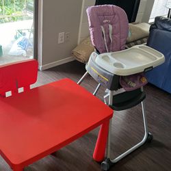 High Chair And Table 