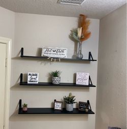 Set 3 black shelves w/ all hardware