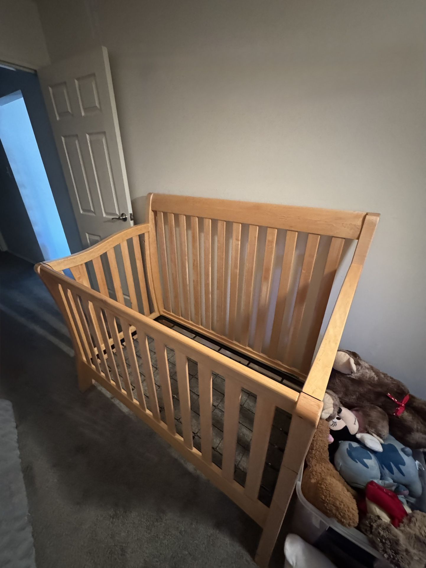 Beige Wooden Toddler Crib