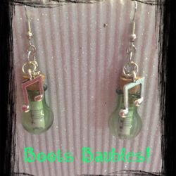 Music Note Bottle Earrings 