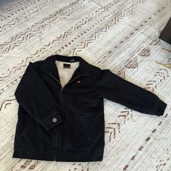 Quiksilver Boy’s Zip Jacket Fleece Inside / Cotton Outside / Boy Jacket Size 6 Large / Boys Winter Jacket Black 