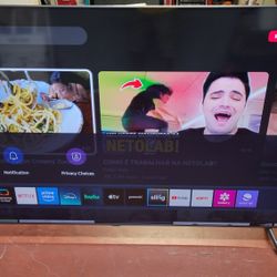82 inch SAMSUNG _QLED SMART TV.  With All APS, Disney Channel, YouTube, Netflix,  etc. In Perfect Condition,  On Stan With Smart Remote Control. 
