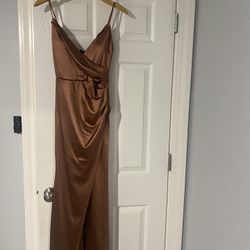 Rose Gold Floor Length Dress