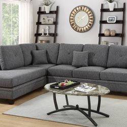 Brand New Grey Sectional Sofa (Pillows Included)