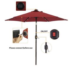 Red Led Umbrella 7.5 Ft