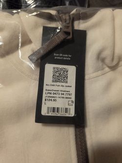 Fabletics No Chill Full Zip Fleece Jacket Bone Desert Shadows Women L NWT