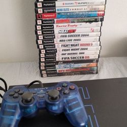 Playstation 2 With 22 Games. Akuma Street Fighter Anniversary Collector's Controller Ps2